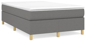 Cama boxspring com colchão 120x190 cm tecido cinzento-escuro