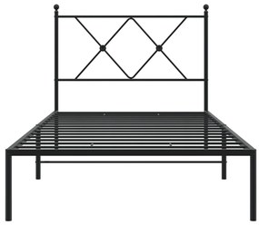 Estrutura de cama com cabeceira 90x200 cm metal preto