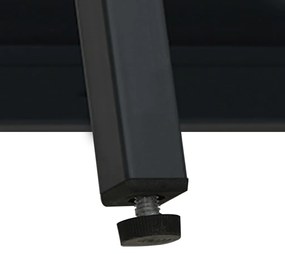Aparador 75x35x105 cm vidro e aço preto