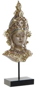Figura Decorativa Dkd Home Decor Dourado Metal Castanho Buda Resina (15 X 7 X 38 cm)