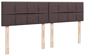 Cama com molas/colchão 200x200 cm tecido castanho-escuro