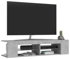 Móvel de TV com luzes LED 135x39x30 cm cinzento cimento