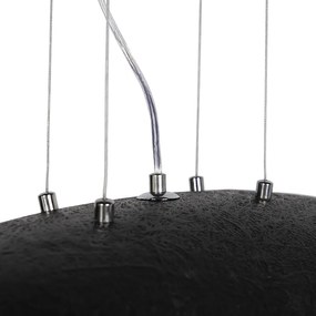 Candeeiro de suspensão industrial preto com dourado 115 cm - Magna Moderno