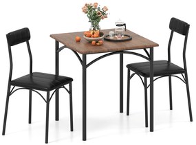 Conjunto de sala de jantar com mesa de jantar e 2 cadeiras com assentos almofadados