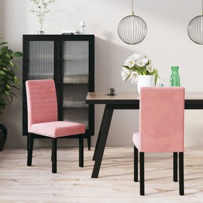 vidaXL Cadeiras de jantar 2 pcs veludo rosa