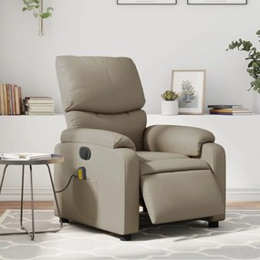 vidaXL Poltrona massagens reclinável elétrica couro artif. cappuccino