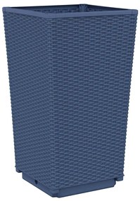 Vasos/floreiras 4 pcs 32,5x32,5x57 cm PP cinzento azul