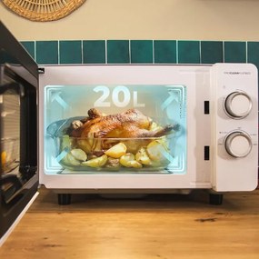 Micro-ondas sem prato giratório. Com uma capacidade de 20 litros e 700 W de potência. Proclean 3020 Flatbed 