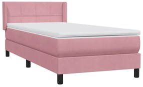 Cama com molas/colchão 80x220 cm veludo rosa