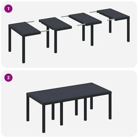 Conjunto de Jantar para Jardim 9 pcs Antracite Polipropileno