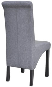 Cadeiras de jantar 4 pcs tecido cinzento-claro