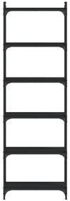 Estante c/ 6 prateleiras 60x30x188cm derivados de madeira preto