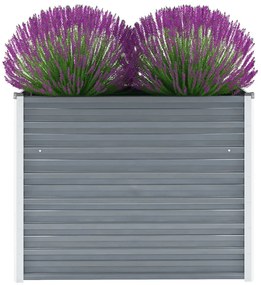 Canteiro elevado de jardim aço galvanizado 100x40x77cm cinzento
