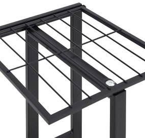 Suporte vasos c/ 4 prateleiras e rodas 44x23x80 cm ferro preto