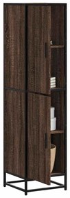 vidaXL Armário alto 35,5x35x139 cm madeira e metal carvalho castanho