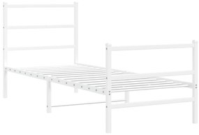 Estrutura de cama com cabeceira e pés 80x200 cm metal branco
