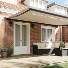 Toldo Retrátil Automático Bege 500 x 300 cm
