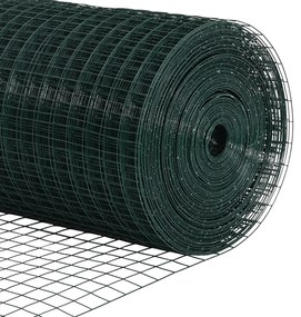 Cerca de Arame Soldado com 13 Postes Verde 0,8x25 m Aço