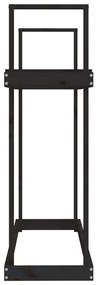 Suporte para lenha 110x35x108,5 cm pinho maciço preto