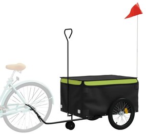 Reboque para bicicleta 45 kg ferro preto e verde