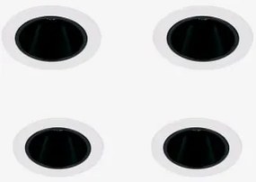 Pack De 4 Downlights Led Embutidos Com Molduras Ø8 Cm Em Alumínio Com Acendimento E Apagamento Progressivo Luisiana Branco - Preto & Branco 3000k & 8