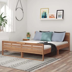 vidaXL Estrutura de cama 160x200 cm madeira de teca maciça