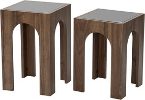 Conjunto de Mesas de Centro Seine – Nogueira e Cinzento Escuro – 35x50