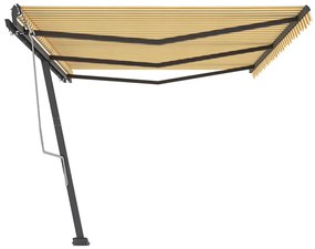 Toldo retrátil manual independente 600x350 cm amarelo e branco