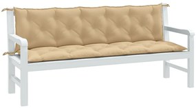 vidaXL Almofadões banco jardim 2pcs 180x50x7 cm mesclado tecido bege