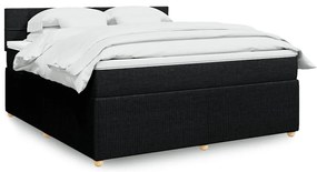 Cama com molas/colchão 180x200 cm tecido preto