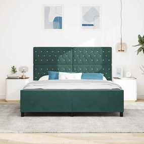 Cama vidaXL em Verde Escuro, 180x200 cm, Veludo