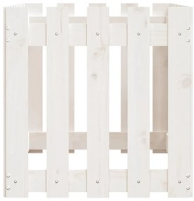 Canteiro elevado design cerca 100x50x50 cm pinho maciço branco