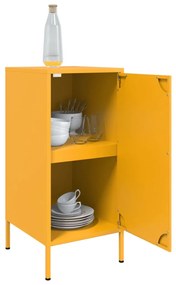 Aparadores 2 pcs 36x39x79 cm aço amarelo mostarda