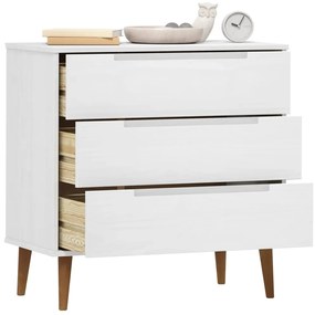Armário de gavetas MOLDE 80x40x80 cm pinho maciço branco