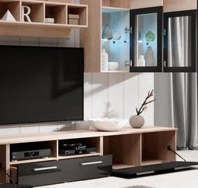 Mueble de salon modelo Arcade color sonoma y negro (3 m)