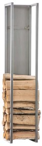 Suporte para lenha Spark 25 x 180 x 25 cm Prateado