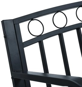 Banco jardim 125 cm aço preto