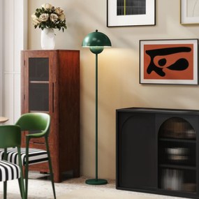 Candeeiro de Pé Moderno com Ecrã em Forma de Taça Refletora de Luz Interruptor de Pé Suporte E27 sem Lâmpada Ø35x155 cm Verde