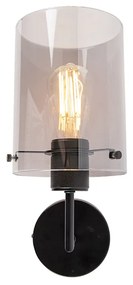 Candeeiro de parede design preto com vidro fumê - Dome Design