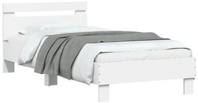 Estrutura cama cabeceira 75x190 cm derivados de madeira branco