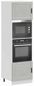 Armários forno 2pcs Porto derivados de madeira cinzento cimento