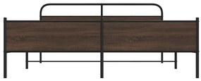 Estrutura cama sem colchão 183x213 cm metal carvalho castanho