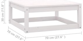 8 pcs conj. lounge de jardim c/ almofadões pinho maciço branco