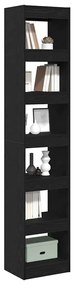 Estante de Livros vidaXL Preta em Carvalho 40x30x198 cm Madeira de Eng