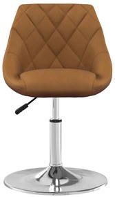 Cadeiras de jantar giratórias 6 pcs veludo castanho