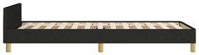 Estrutura de cama sem colchão 100x200 cm tecido preto