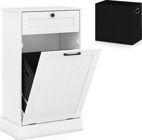 Armário para Roupa Suja, 52 x 33 x 90 cm, Saco Interior Removível, Branco