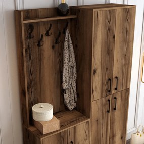 Hall Stand Berlin BA – Walnut – 120 cm x 200 cm x 35 cm