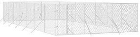 Canil de exterior 6x14x2 m aço galvanizado prateado