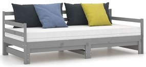 Estrutura sofá-cama de puxar 2x(90x200)cm pinho maciço cinzento